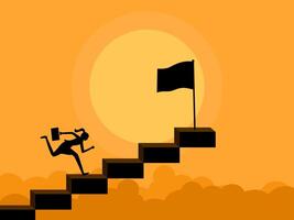 running down the steps vector