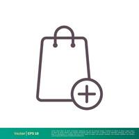 Paper Bag, Shop Icon Vector Logo Template Illustration Design. Vector EPS 10.