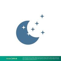 Luna y estrella icono vector logo modelo ilustración diseño. vector eps 10