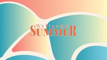 wellcome summer fluid wave template. abstract vintage gradient.  blank area for copy space. vector illustration template