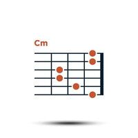 Cm, Basic Guitar Chord Chart Icon Vector Template