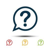 Set Question Mark Icon Vector Template. Colorful Help Desk Icon Logo.