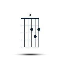 d, básico guitarra acorde gráfico icono vector modelo