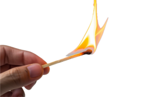 AI generated Hand Holding a Burning Matchstick png