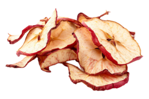 ai generiert geschnitten rot Apfel mit getrocknet Apfel Chips png