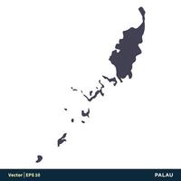 Palau - Australia, Oceania Countries Map Icon Vector Logo Template Illustration Design. Vector EPS 10.