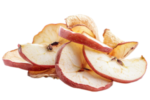 ai gegenereerd gesneden rood appel met droog appel chips PNG