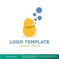 Egg Cracked Icon Vector Logo Template Illustration Design. Vector EPS 10.