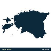 Estonia - Europa países mapa vector icono modelo ilustración diseño. vector eps 10