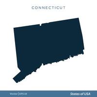 Connecticut - estados de nosotros mapa icono vector modelo ilustración diseño. vector eps 10