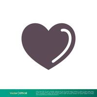 Love Heart Icon Vector Logo Template Illustration Design. Vector EPS 10.