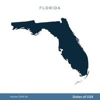 Florida - States of US Map Icon Vector Template Illustration Design. Vector EPS 10.