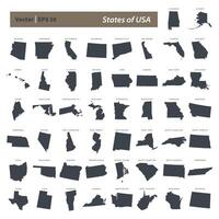 States of US Map set Vector Template Illustration Design. Vector EPS 10.