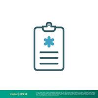 Clipboard Form, Medical Document, Healthcare Icon Vector Logo Template Illustration Design. Vector EPS 10.