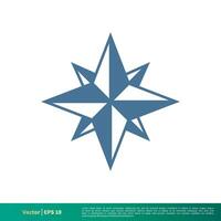 Compass Rose Star Icon Vector Logo Template Illustration Design. Vector EPS 10.