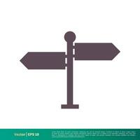 Empty Street Sign Board Icon Vector Logo Template Illustration Design. Vector EPS 10.