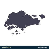 Singapore - Asia Countries Map Icon Vector Logo Template Illustration Design. Vector EPS 10.