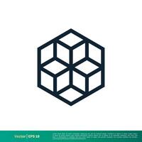 Cube Icon Vector Logo Template Illustration Design. Vector EPS 10.