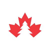 pino árbol canadiense arce icono vector logo modelo