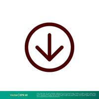 Download Arrow Down Icon Icon Vector Logo Template Illustration Design. Vector EPS 10.