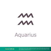 Aquarius - Zodiac Sign Icon Vector Logo Template Illustration Design. Vector EPS 10.