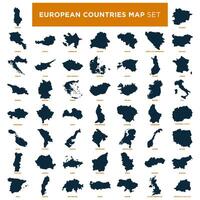 Set of Europe Countries Map Vector Icon Template. Vector Illustration Design. Vector EPS 10.