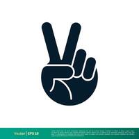 Peace, Victory Gesture Finger Icon Vector Logo Template Illustration Design EPS 10.