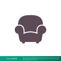sofá sofá icono vector logo modelo ilustración diseño. vector eps 10