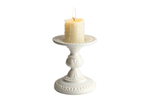 AI generated Candle on Classic White Candlestick png