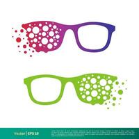 Dot Spread Eyeglass Icon Vector Logo Template Illustration Design. Vector EPS 10.