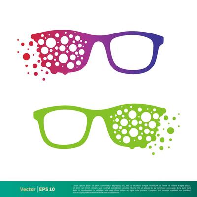 Dot Spread Eyeglass Icon Vector Logo Template Illustration Design. Vector EPS 10.