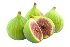 AI generated Fresh Green Figs Halved and Whole png