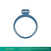 Diamond Ring Icon Vector Logo Template Illustration Design. Vector EPS 10.