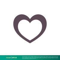 Love Heart Icon Vector Logo Template Illustration Design. Vector EPS 10.