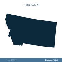 Montana - States of US Map Icon Vector Template Illustration Design. Vector EPS 10.