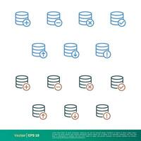 Set Data Storage Essential Icon Vector Logo Template Illustration Design. Vector EPS 10.