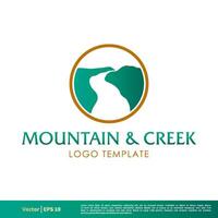 Mountain and Creek Vector Icon Logo Template Illustration Design. Vector EPS 10.