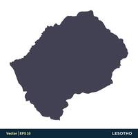 Lesotho - Africa Countries Map Icon Vector Logo Template Illustration Design. Vector EPS 10.