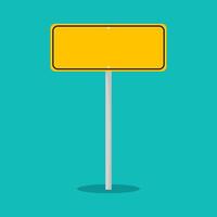 Blank traffic road sign. empty street signs yellow vector