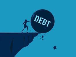 Financial freedom. pushes away debt vector