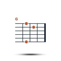 G, Basic Guitar Chord Chart Icon Vector Template