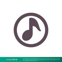 Music Note Icon Vector Logo Template Illustration Design. Vector EPS 10.