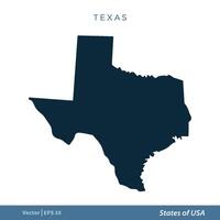 Texas - estados de nosotros mapa icono vector modelo ilustración diseño. vector eps 10