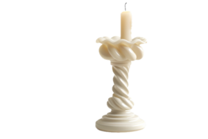 AI generated Candle on Classic White Candlestick png