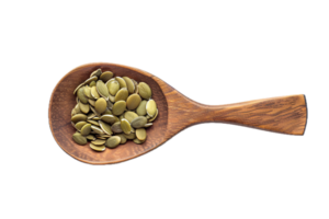 AI generated Pumpkin Seeds on Wooden Spoon png