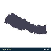 Nepal - Asia países mapa icono vector logo modelo ilustración diseño. vector eps 10