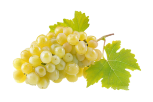 AI generated Fresh Green Grapes Bunch with Leaf png