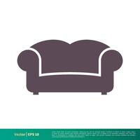 Sofa Couch Icon Vector Logo Template Illustration Design. Vector EPS 10.