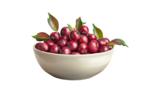 AI generated Fresh Cherries in Ceramic Bowl png