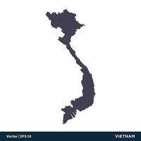 Vietnam - Asia países mapa icono vector logo modelo ilustración diseño. vector eps 10